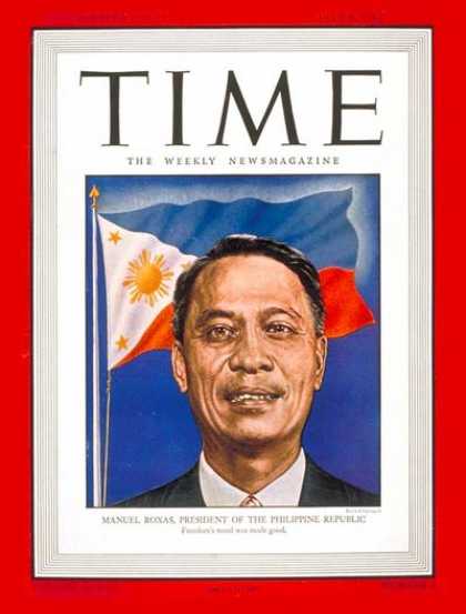 Time - Manuel A. Roxas - July 8, 1946 - Philippines