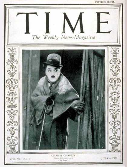 Time - Charlie Chaplin - July 6, 1925 - Actors - Comedy - Most Popular