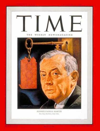 Time - Governor Ed Martin - Oct. 28, 1946 - Governors - Politics