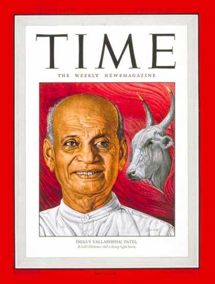Time - Vallabhbhai Patel - Jan. 27, 1947 - India