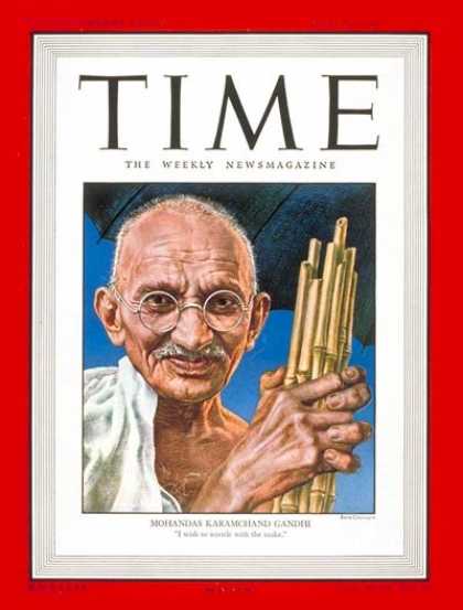 Time - Mohandas Gandhi - June 30, 1947 - India - Philosophers - M.K. Gandhi - Revolutio