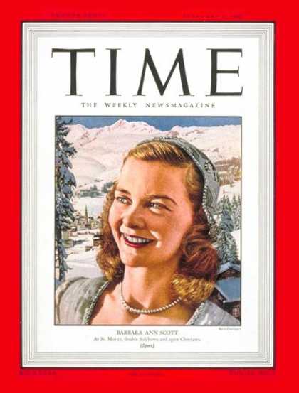 Time - Barbara Ann Scott - Feb. 2, 1948 - Canada - Sports - Figure Skating - Women