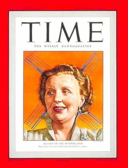 Time - Queen Juliana - Sep. 6, 1948 - Netherlands - Royalty - Women
