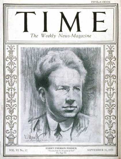 Time - Harry Emerson Fosdick - Sep. 21, 1925 - Religion - Books