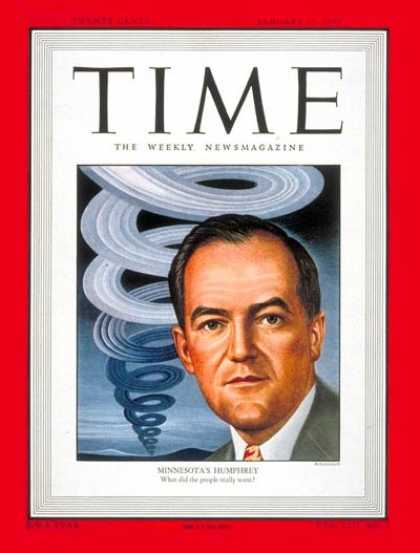 Time - Sen. Hubert Humphrey - Jan. 17, 1949 - Hubert Humphrey - Congress - Senators - M