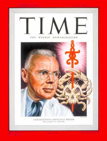 Time - Cornelius P. Rhodes - June 27, 1949 - Cancer - Health & Medicine