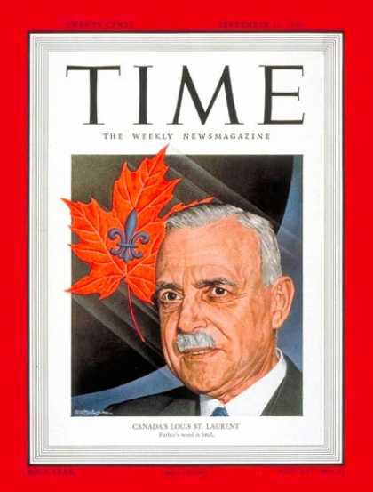 Time - Louis St. Laurent - Sep. 12, 1949 - Canada - Prime Ministers