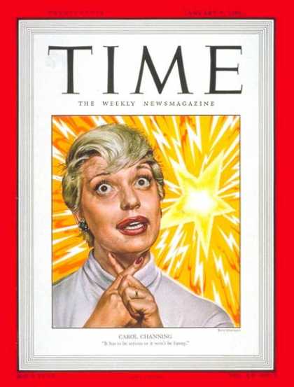 Time - Carol Channing - Jan. 9, 1950 - Actresses - Broadway - Singers - Theater - Movie