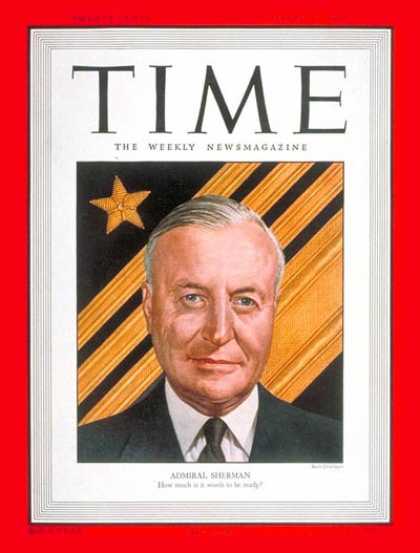 Time - Adm. Forest Sherman - Mar. 13, 1950 - Admirals - Navy - Military