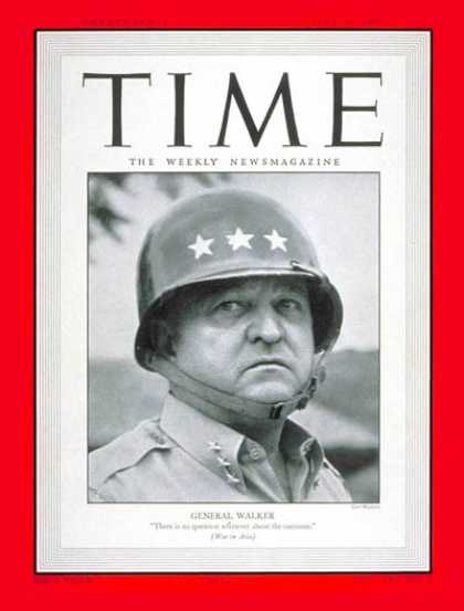 Time - General Walton Walker - July 31, 1950 - Army - Generals - Military