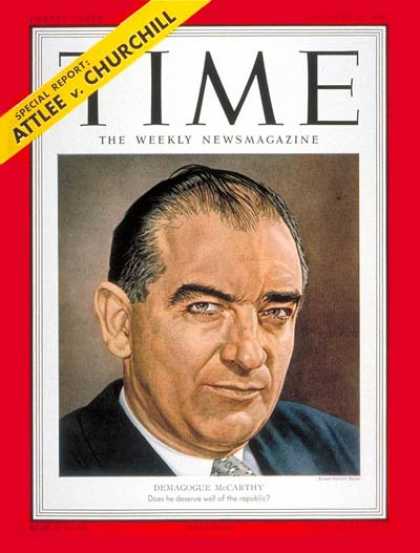 Time - Joseph R. McCarthy - Oct. 22, 1951 - Congress - Senators - Communism - McCarthyi