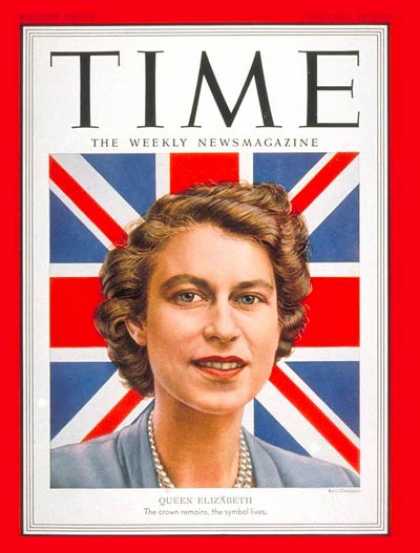 Time - Queen Elizabeth II - Feb. 18, 1952 - Great Britain - Royalty