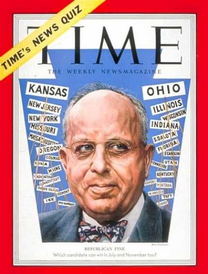Time - John S. Fine - June 30, 1952 - Republicans - Politics