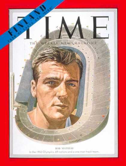 Time - Bob Mathias - July 21, 1952 - Olympics - Track & Field - Sports