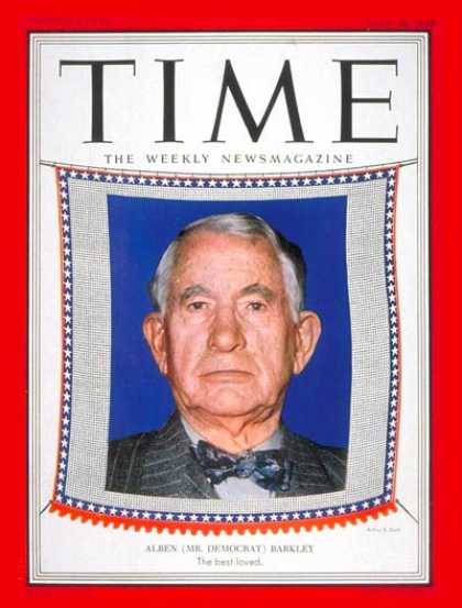Time - Alben Barkley - July 28, 1952 - Vice Presidents - Politics - Democrats