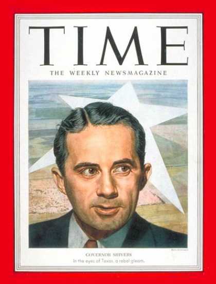 Time - Allan Shivers - Sep. 29, 1952 - Governors - Texas - Politics