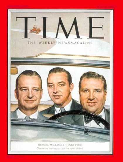 Time - William, Benson and Henry Ford - May 18, 1953 - William Ford - Henry Ford - Cars