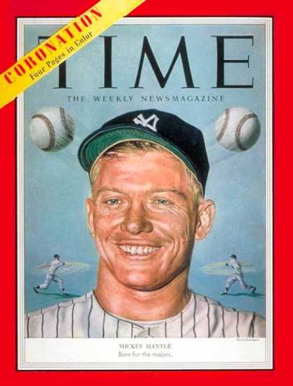 Time - Mickey Mantle - June 15, 1953 - Baseball - New York - Most Popular - Sports