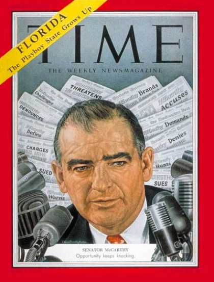 Time - Sen. Joseph McCarthy - Mar. 8, 1954 - Joseph McCarthy - Congress - Senators - Co