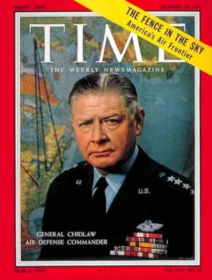 Time - General Benjamin Chidlaw - Dec. 20, 1954 - Air Force - Generals - Military
