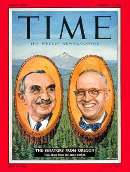 Time - Sen. Wayne Morse and Senator Neuberger - Jan. 17, 1955 - Congress - Senators - O