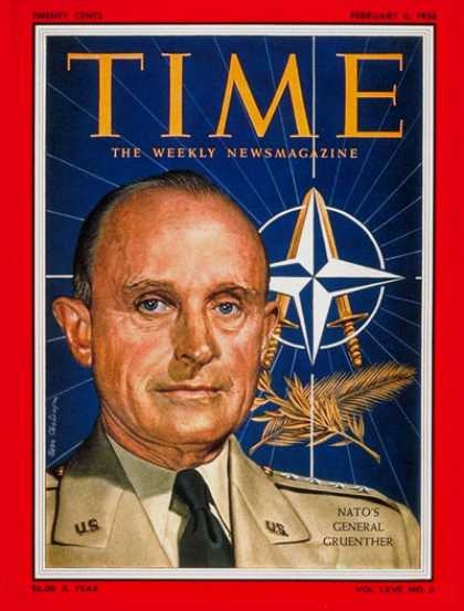 Time - General Alfred Gruenther - Feb. 6, 1956 - NATO - Generals - Military