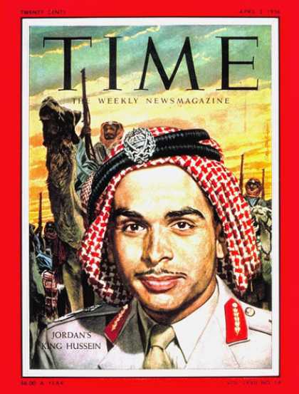 Time - King Hussein - Apr. 2, 1956 - Royalty - Jordan