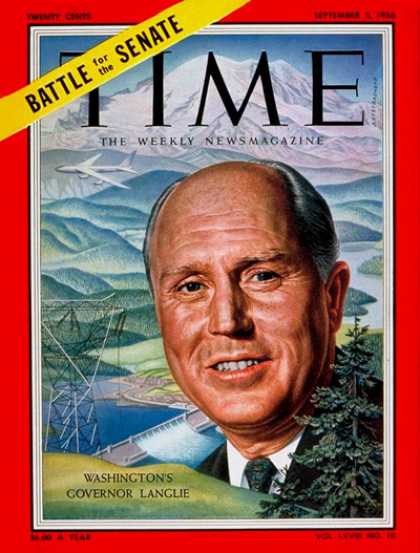 Time - Gov. Arthur Langlie - Sep. 3, 1956 - Governors - Politics