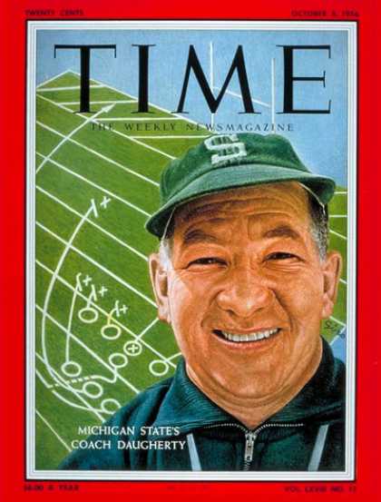 Time - Duffy Daugherty - Oct. 8, 1956 - Football - Sports
