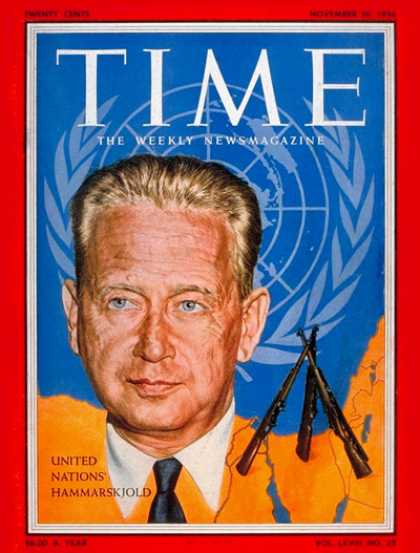 Time - Dag Hammarskjold - Nov. 26, 1956 - United Nations - Sweden