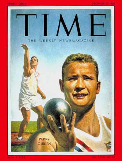 Time - Parry O'Brien - Dec. 3, 1956 - Track & Field - Sports