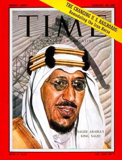 Time - King Saud - Jan. 28, 1957 - Royalty - Saudi Arabia - Middle East