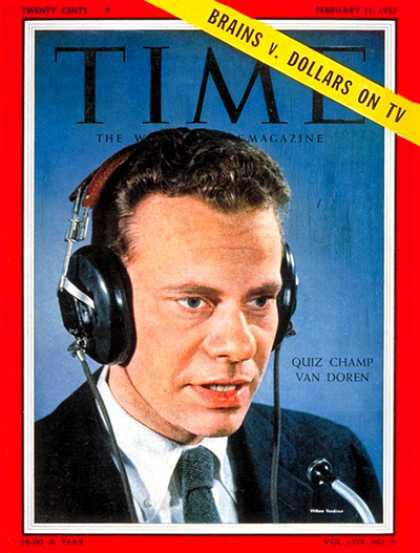Time - Charles Van Doren - Feb. 11, 1957 - Television - Scandals - Broadcasting
