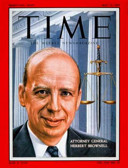 Time - Herbert Brownell Jr. - May 13, 1957 - Herbert Brownell - Politics