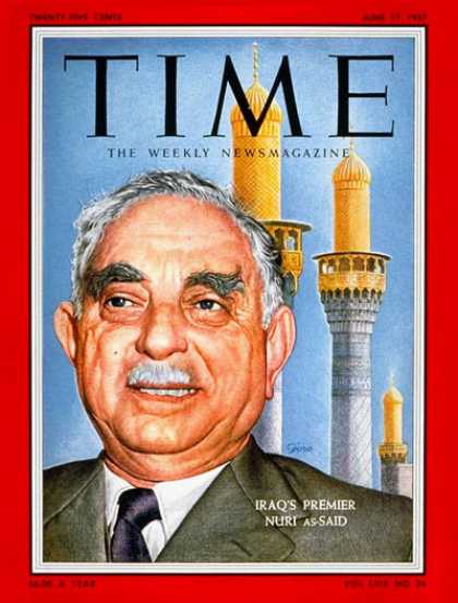 Time - Nuri as-Said - June 17, 1957 - Iraq - Middle East