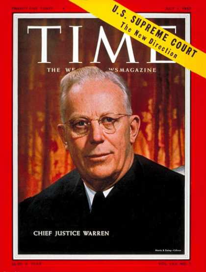 Time - Earl Warren - July 1, 1957 - Law