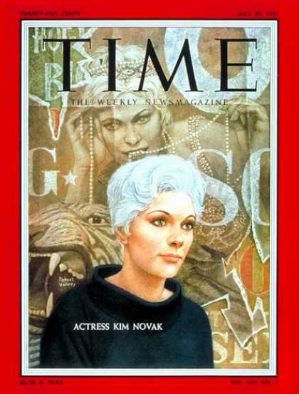 Time - Kim Novak - July 29, 1957 - Actresses - Movies