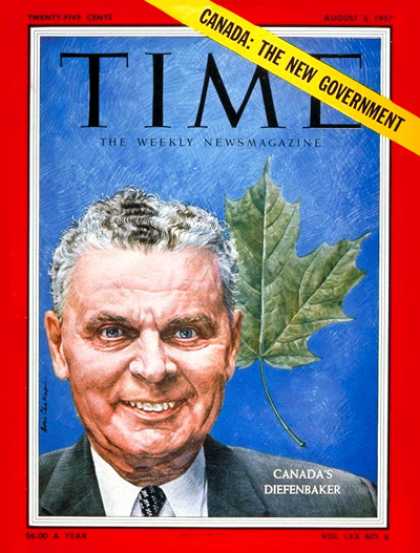 Time - John Diefenbaker - Aug. 5, 1957 - Canada