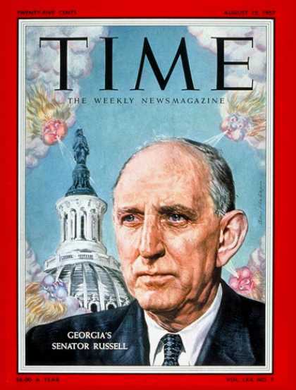Time - Sen. Richard Russell - Aug. 12, 1957 - Congress - Senators - Politics