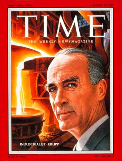 Time - Alfried Krupp - Aug. 19, 1957 - Business