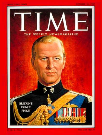 Time - Prince Philip - Oct. 21, 1957 - Royalty - Great Britain