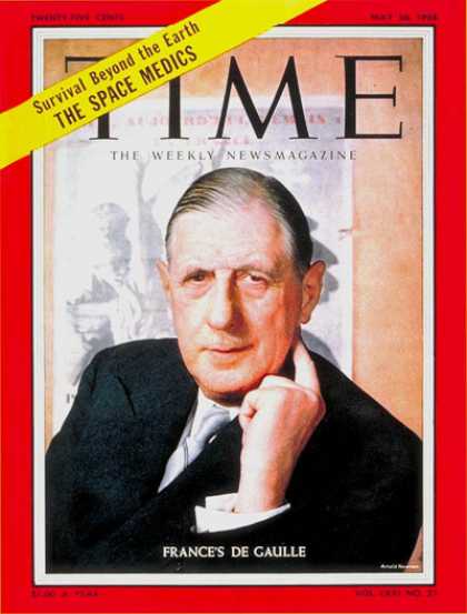 Time - Charles DeGaulle - May 26, 1958 - France - Paris