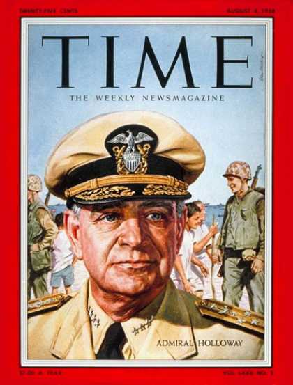 Time - Adm. James Holloway - Aug. 4, 1958 - Admirals - Navy - Military