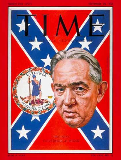 Time - J. Lindsey Almond Jr. - Sep. 22, 1958 - Governors - Virginia - Politics