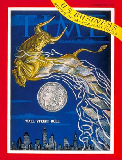 Time - Wall Street Bull - Dec. 29, 1958 - Economy - Wall Street - Securities - Business