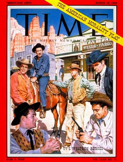 Time - TV's Western Heroes - Mar. 30, 1959 - Television - Cowboys - Actors