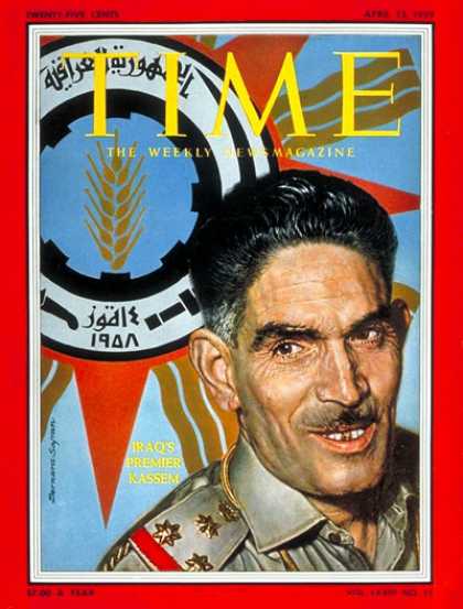 Time - Abdul Karim Kassem - Apr. 13, 1959 - Iraq - Military - Middle East