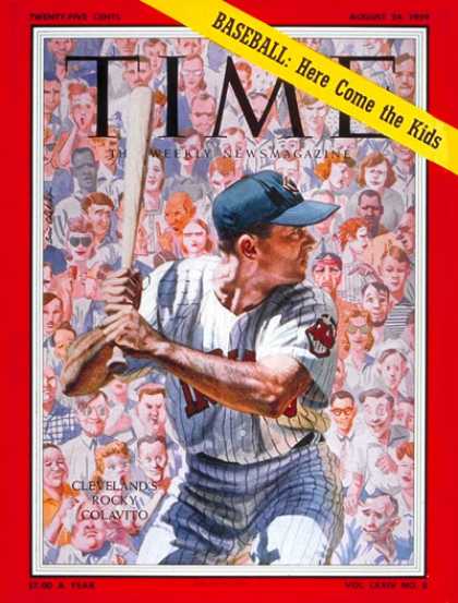 Time - Rocky Colavito - Aug. 24, 1959 - Baseball - Cleveland - Sports