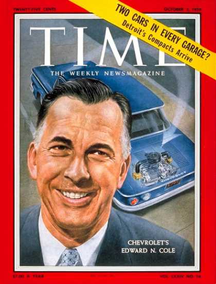 Time - Edward N. Cole - Oct. 5, 1959 - Cars - Chevrolet - Automotive Industry - Transpo