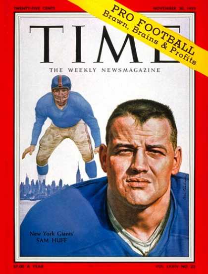 Time - Sam Huff - Nov. 30, 1959 - Football - New York - Sports
